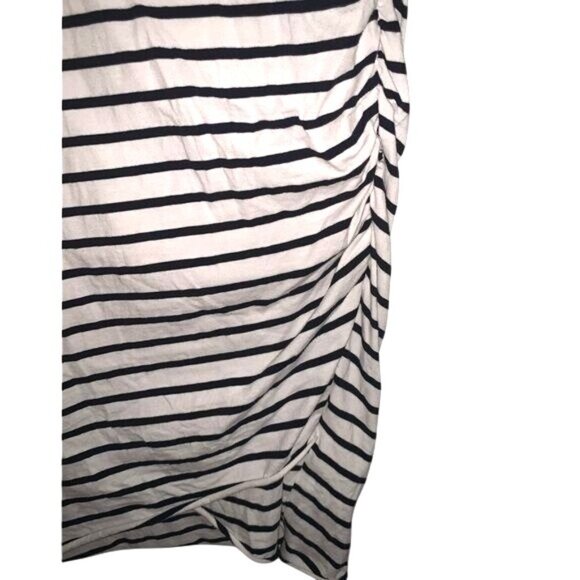 BTFBM Womens Striped Short Sleeve Bodycon Dress Black & White S - Picture 5 of 10